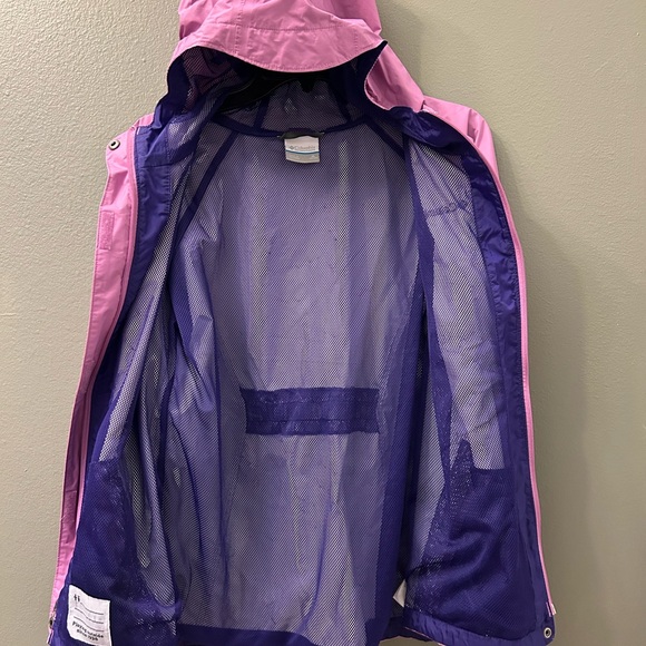 Girls COLUMBIA Jacket Windbreaker Raincoat Purple size XL 18-20 - Picture 9 of 10